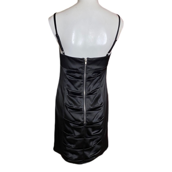 NW Collection Black Mini Dress Ruched Front & Back Size S - Picture 4 of 10